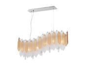 Zeev Stratus Collection Transitional Chandelier Chrome With Amber Frosted Glass 6 Lights