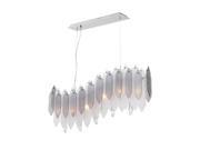 Zeev Stratus Collection Transitional Chandelier Chrome With Smoke and Frosted Glass 6 Lights