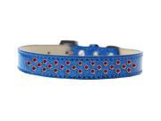 Sprinkles Ice Cream Dog Collar Red Crystals Size 14 Blue