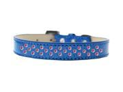 Sprinkles Ice Cream Dog Collar Bright Pink Crystals Size 16 Blue