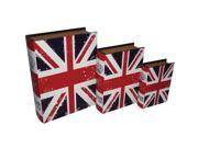 Cheungs Indoor Home Table Top Decorative Storage Set of 3 Book Box Vibrant Union Jack