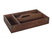 Cheungs Home Decorative Wooden Storage Caddy 3 Slots Brown