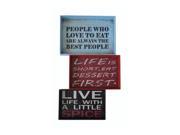 Cheungs Home Decor Assorted Trays with Inspirational Quotes on the Base Set Of 3
