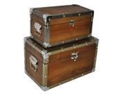 Cheungs Home Decor Set of 2 Wood Box with Metal Border