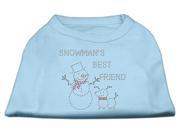 Snowman s Best Friend Rhinestone Shirt Baby Blue Large 14