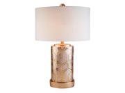 ORE International Home Decorative 29 H Rose Gold Bamboo Weave Table Lamp