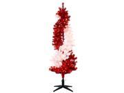 7.5 Peppermint Twist Pre Lit Red and White Rotating Artificial Christmas Tree