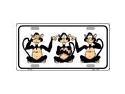 Smart Blonde See Hear And Speak No Evil Vanity Metal Novelty License Plate Tag Sign Smart Blonde See Hear And Speak No Evil Vanity Metal Novelty License Plate Tag Sign