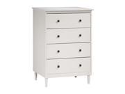 4-Drawer Solid Wood Dresser - White