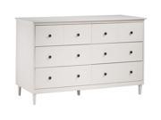 Walker Edison 6 Drawer Solid Wood Dresser in White