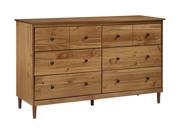 6-Drawer Solid Wood Dresser - Caramel