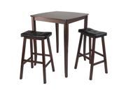 Winsome 3pc Inglewood High Pub Dining Table with Cushioned Saddle Stool