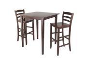 Winsome 3pc Kingsgate High Pub Diing Table with Ladder Back High Chair