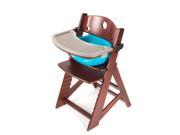 Keekaroo Height Right High Chair with Infant Insert Tray Mahagany Aqua