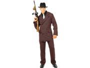 Gangster Double Breasted Suit Black Red Adult Costume X Large