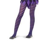 Black Purple Striped Tights Child