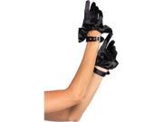 Leg Avenue Cropped Satin Gloves 2028 Black One Size Fits All