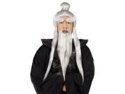 Silver Sensei Wig and Beard Set for Men