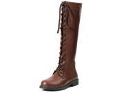 Knee High Lace Up Brown Adult Boots