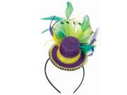 Mardi Gras Feathered Mini Hat Headband