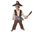 Pirate Child Costume One Size Fits Sizes 4 8
