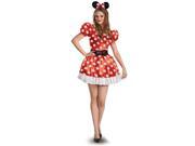 Mickey Mouse Clubhouse Disney Classic Red Minnie Mouse Adult Costume 12 14