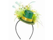 Green Feathered Mini Top Hat Headband