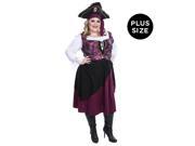 Burgundy Pirate Wench Adult Plus Costume Plus