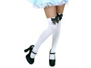 Adult Black and White Thigh Highs with Bows Pantyhose Stockings and Tights