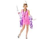 Adult Metallic Pink Snazzy Flapper Costume Flapper Costumes