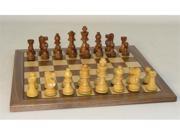 WW Chess Wood Chess Set Small Sheesham French 14 inch Walnut Board