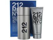 212 by Carolina Herrera for Men 2 Pc Gift Set 3.4oz EDT Spray 3.4oz After Shave Gel