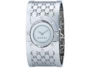 Gucci Ladies Series 112 Twirl Bangle Style Wide White Dial Watch YA112413