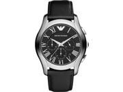 Emporio Armani Black Leather Chronograph Mens Watch AR1700