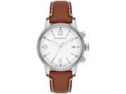 Burberry White Dial Tan Leather Ladies Watch 7823