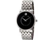 Movado Red Label Automatic Black Dial Animated Date Steel Mens Watch 0606284