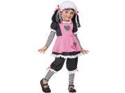 Rag Dolly Costume Child Toddler Black Pink White