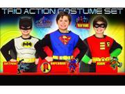DC Superhero Trio Superman Batman Robin Costume Set Child One Size