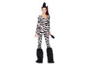 Wild Zebra Catsuit Costume Adult X Small