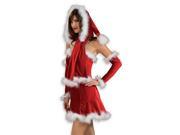 Santa S Baby Sexy Christmas Hooded Red White Adult Costume Scarf