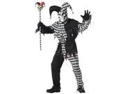 Evil Jester Costume Black White Adult Small