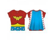 DC Comics Wonder Woman Logo Red Cape Toddler Tee 2T