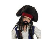 Pirates Of The Caribbean Deluxe Hat Moustache Goatee Child