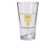 Game of Thrones Greyjoy Sigil Kraken Symbol Pint Glass