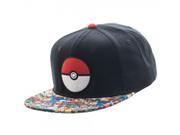 Pokemon Pokeball Sublimated Bill Snapback Hat
