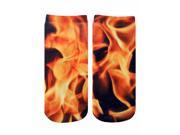 Flame Photo Print Ankle Socks