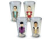 Big Bang Theory Pixilated Character 4 Pack Pint Glasses