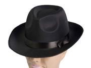 Black Satin Fedora Flapper Adult Costume Hat