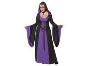 Deluxe Gothic Purple Hooded Robe Dress Costume Adult Plus 18 20