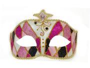 Venetian Party Fantasy Adult Costume Mask Pink